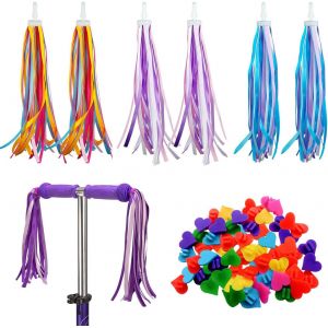 3 Paire Vélo Guidon Streamers,Avec 35 Pièces Clips Colorés Pour Rayons De Vélo,Accessoires Velo Enfant Colorés,Scooter Accessoires Adaptés Aux Vélos,Scooters Et Tricycles Pour Enfants - Neuf