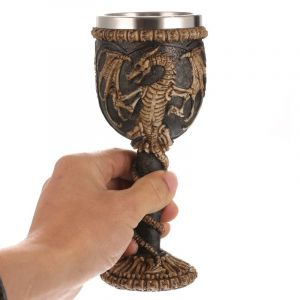 Calice Du Dragon Médiéval, Donjons Et Dragons, Jeu Des Trônes, Des Idées De Cadeaux, Des Marchandises, De La Coupe Pour Boire Avec Bague Goutte À Goutte De Vin, 18,5 X 7,5 Cm - Neuf
