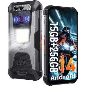 FOSSiBOT F106 Pro Telephone Portable Incassable 15Go+256Go 6,58"" 12000mAh Smartphone Robuste Android 14 Dural SIM 4G/NFC/IP68 Noir - Neuf