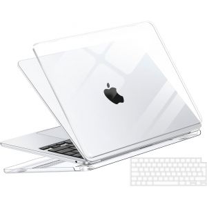 LORANKA-Coque pour MacBook Air 13 Pouces M5 M4 M3 M2 2026-2022, &Eacute;tui Rigide Compatible avec Mac Book Air 13,6"" A3449 A3240 A3113 A2681 Housse de Protection Plastique+TPU Clavier EU, Transparente - Neuf