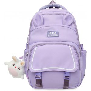 Mignon Cartables Sacs À Dos Loisir Fille Garçon Sacs Portés Dos Université Sacs À Dos Femme Sacs À Dos Pour College Voyage Achats Daypacks Avec Accessoires En Peluche Violet Foncé - Neuf
