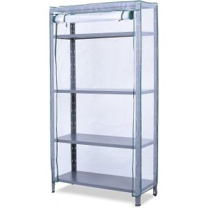 Jexnovashop-Housse De Protection Pour &Eacute;tag&egrave;re, Avec Fermeture &Eacute;clair, Pour Int&eacute;rieur Et Ext&eacute;rieur, En Poly&eacute;thyl&egrave;ne Transparent, 95 X 40 X 185 Cm - Neuf