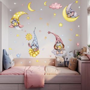 4 PCS Stickers Muraux La lune des étoiles Autocollants Muraux Mural Stickers pour Chambre Salon Mur TV - Neuf