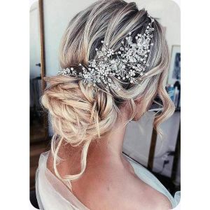 Kal-Mariée Mariage Perle Vigne De Cheveux Cristal Headpieces Accessoires De Cheveux De Mariage Pour Fem (Argent) - Neuf