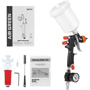 CHECARZHN--NO1-Pistolet De Pulvérisation À Alimentation Par Gravité Hvlp Pistolet À Peinture Pneumatique Buse De 1,3 Mm 600Cc Coupe De Mélange De Peinture Aérographe - Neuf