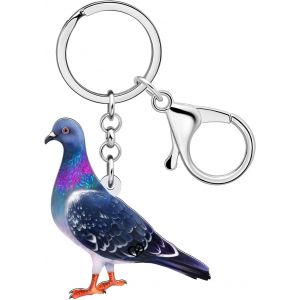 KAL-Porte-Clés En Acrylique Avec Colombe En Forme De Colombe - Cadeau Pour Les Amateurs D'Oiseaux - Pour Femme Et Fille - Neuf