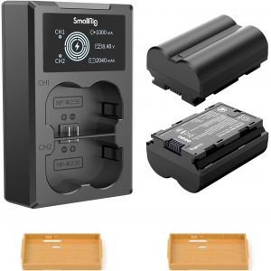 MEVRONISSHOP-Batteries de Rechange Compatible avec NP-W235 pour Appareil Photo et Chargeur d'Ecran LCD (Lot de 2), Batterie Rechargeable pour FujifilmGFX 100S, pour Fujifilm X-T4, VG-XT4-3822 - Neuf