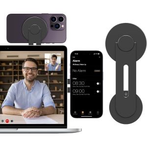 KAL-Support Magnétique Pour Téléphone Portable Et Ordinateur Portable, 180° Réglable Pour Caméra De Continuité Compatible Avec Magsafe Iphone & Tv, Pour Ios 16 17 & Macos 13 Ventura, Noir - Neuf