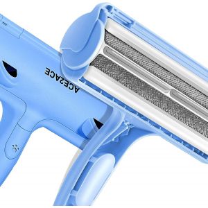 FCHHK-Brosse Anti Poils Animaux Chat Chien, Brosse Ramasse Enlève Poils, Magique Réutilisable pour Poils, Rouleau à Poils d'animaux, pour Canapé, Arbre à Chat, Voiture, lit, Tapis, Panier, Bleu - Neuf
