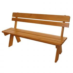 Banc De Jardin Avec Dossier En Bois Massif Style Contemporain 148 X 54 X 86 Cm Robuste Et Stable En Pin Couleur Miel 04_0010260 - Neuf