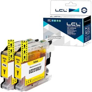 Cartouche d'encre Compatible LC225XL LC225 LC225XLY (2Jaune) Remplacement pour Brother MFC-J4420DW/J4620DW/J4625DW DCP-J4120DW, MFC-J5320DW/J5620DW/J5625DW/ J5720DW - Neuf
