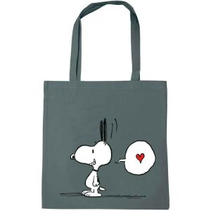 KALANKA-® Peanuts I Snoopy In Love I Sac en coton I imprimé I avec longues poignées I Design sous licence - Neuf