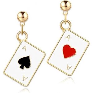 Kal-Boucles D'oreilles Femme Poker, Reine De C?ur Accessoires Boucle D'oreille Saint Valentin, Boucle Oreille Carte À Jouer, Earrings Poker Pour Femme Accessoires De Costume - Neuf