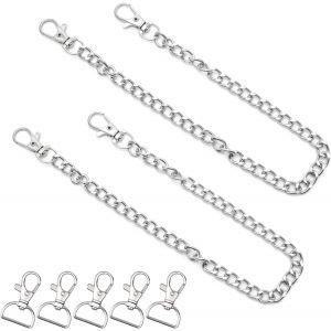 KAL-2 Pièces Chaîne De Portefeuille Avec Mousqueton, Chaîne De Pantalon Clés En Acier Inoxydable, Porte-Monnaie Chaîne De Pantalon Pour Les Hommes Et Les Femmes - Neuf