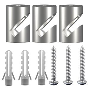 LIUW-Lot De 3 Broches Murales Et De Plafond « Style V » Argentées Pour Câble Textile, Fixation Au Plafond, Balançoire Singe, Support De Câble Pour Lampe Diy Avec Vis Et Chevilles En Alliage - Neuf