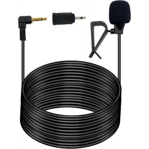 Microphone de Voiture 3,5 mm avec Adaptateur 3,5 mm vers 2,5 mm Micro de Montage Externe pour Autoradio Stéréo GPS Radio DVD Câble de 5M - Neuf