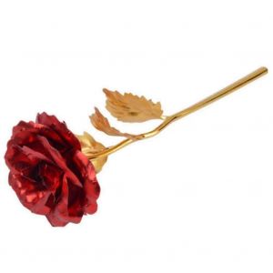 24k Fleur De Rose Rouge,Or Tremp&eacute; Rose 24k Pour Toujours Rose Avec Bo&icirc;te-Cadeau Et Sac Pour Amant M&egrave;re Amie - Neuf