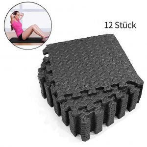 Lot De 12 Tapis De Gymnastique, Tapis De Sol En Mousse Pour Salle De Sport &Agrave; Domicile, Tapis D'exercice, Dalles De Sol En Mousse, Tapis De Sol Embo&icirc;tables - Neuf