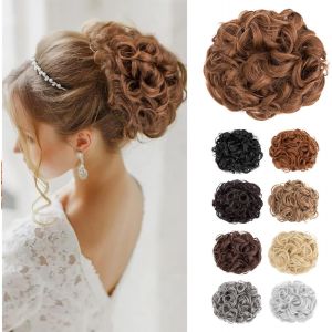 Ershi-Peignes Courts Chignon En Désordre Extensions De Cheveux À Clipser Queue De Cheval Bouclée Ondulée Chouchou Chignon Updo Chi[1 - Neuf