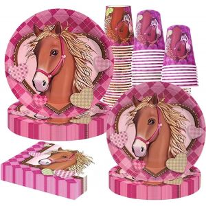 Trahoo-Kit Vaisselle Anniversaire,Party Set, Assiettes, Serviettes Et Gobelets, Décoration De Table, Décoration D'anniversaire,Assiette Carton Papier Tasses Serviettesr Nappe Pour Fête De Noël - Neuf