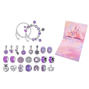 Calendrier de l'Avent de No&euml;l 24 jours, coffret bracelet &agrave; breloques avec 22 accessoires et 2 bracelets - Neuf