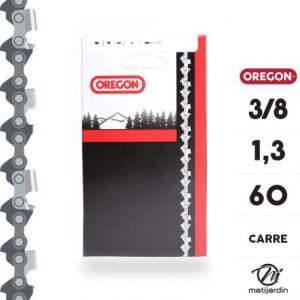 Cha&icirc;ne Oregon pour tron&ccedil;onneuse 3/8" 1,3 mm. 60 maillons. Gouge profil carr&eacute;. Super 70 - Neuf