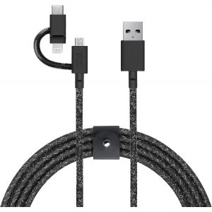 lbgwp60-B Câble Universel - Câble De Chargement Renforcé Ultra Résistant De 2 M [Certifié Mfi] Avec Adaptateur 3 En 1 Pour Appareils Lightning, Usb-C Et Micro-Usb (Cosmos) - Neuf