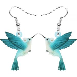Kal-Cute Acrylique Colibri Oiseaux Boucles D'oreilles Pour Les Femme Filles Kolibrin Bijoux Charms Cadeau - Neuf