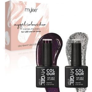 Mygel By Christmas Glitter Duo Vernis À Ongles Gel Set 2x10ml Uv/Led Nail Art Manucure Pédicure Pour Usage Professionnel Et Domestique - Longue Durée Et Facile À Utiliser - Neuf