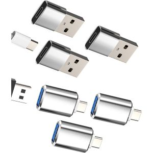LORANKA-Adaptateur USB C vers USB (Lot De 6) Cable OTG Type C Prise pour IPhone 16 15 Pro Macbook pour Apple Compatible avec Samsung pour IPad Connecteur Tablette Pc Charge Cl&eacute; Convertisseur Donn&eacute;es - Neuf