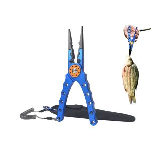 Pince De P&ecirc;che Multifonction Avec D&eacute;gorgeoir Et Coupe-Fil, L&eacute;g&egrave;re En Aluminium, Avec Dragonne Et &Eacute;tui. - Neuf