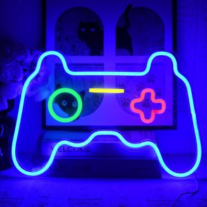 Jeu N&eacute;on Gaming Neon Lights Neon Lights Led N&eacute;ons Wall Decor Enseignes Au N&eacute;on Chambre Enfants Aire De Jeux Neon Party Room Decor - Neuf