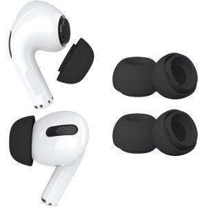 KAL-Paires Embouts De Rechange Pour Airpods Pro Gen 1 & 2 Embouts Auriculaires Silicones Avec Trou Réduction Bruit, Boîte Rangement Portable Et Adaptable À Le Boîtier Chargeur -M U2013 Noir - Neuf