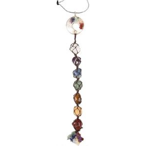 Pierres de Chakra Suspendues 7 Chakra Cristaux de Guérison Feng Shui Ornement Suspendu Ensemble De Cristal Chakra Crysta - Neuf