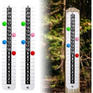 Acdsgd-Tableau De Score Magn&eacute;tique Avec Aimants Et Porte-Gobelets, Tableau Score Cornhole En M&eacute;tal Vertical, Gardien De Score De Trou De Ma&iuml;s Pour Jeux De Jardin D'ext&eacute;rieur - Neuf