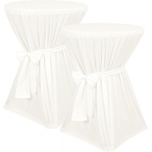 Ulteronixshop-Lot de 2 Housses de Table de Bar Premium, Housses de Table de Bar Ivoire, Opaques diam&egrave;tre 80cm, Housses de Table de Bar avec Sangle, Housses de Table de Bar pour Tables de Bar - Neuf