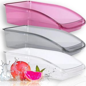Checarzhn--No1-Lot De 3 Boîtes De Rangement En Plastique Transparent Pour Réfrigérateur, Cuisine, Garde-Manger, Armoires Et Plans De Travail | Récipients Réutilisables Et Sans Bpa - Neuf