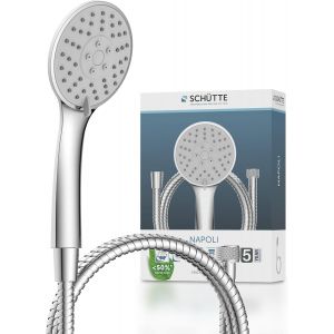 KAL-Napoli Tuyau De Douche Avec Douchette À Main, Pommeau De Douche Réglable Sur 3 Positions, Kit De Douche Avec Tuyau, Chromé - Neuf