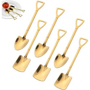 Ensemble De Couverts En Acier Inoxydable (6 Pièces) (B) : Cuillère À Café, Cuillère À Glace, Cuillère À Dessert Et Pelle - Neuf