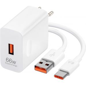 JGD-66W Supercharge Chargeur Rapide pour Honor, Chargeur Rapide 6A C&acirc;ble USB C 1m, Chargeur USB pour pour Honor 200Lite 90 70 Magic6 6Pro 6Lite 5Lite Magic Pad 9 Pad X9 X8 Mate40Pro - Neuf