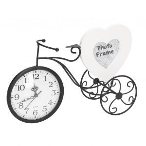 Hjlian Horloge De Table De Velo Vintage Avec Cadre Photo, Decoration Creative Pour La Maison Et Le Bureau - Neuf