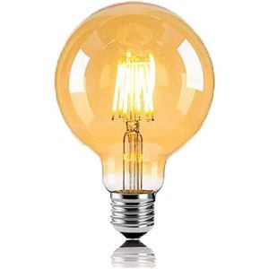 Kal-Edison Vintage Ampoule Led E27 Ampoule Globe Ampoule G80 6w Blanc Chaud 2800k Équivalente 60w Ampoule Halogène Ampoule Filament Verre Ambre Idéal Pour Éclairage Nostalgique Et Rétro (Lot De 1) - Neuf