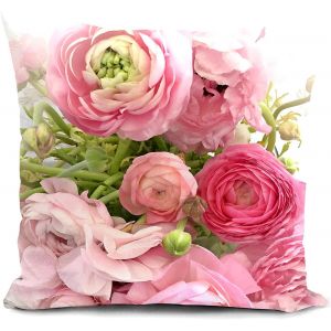 Cauc-Housse De Coussin 40 X 40 Cm Canape Rose Fleur Mariage Decoration Salon Cadeau Femme Housse Coussin Pour Canap&eacute; Chambre Deco Exterieur Decoratif - Neuf