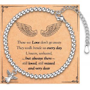 Cadeau De Deuil, Bracelet Ange Gardien, Cadeau De Condoléances Pour Femme, Cadeau De Fausse Couche Pour Maman, Cadeau Commémoratif Pour Animal De Compagnie, Acier Inoxydable - Neuf