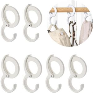 Lot de 6 crochets à clip en forme de S, crochet antidérapant coupe-vent, crochet réglable en forme de S, clip en plastique multifonctionnel, crochet antidérapant coupe-vent en forme de S avec clip - Neuf