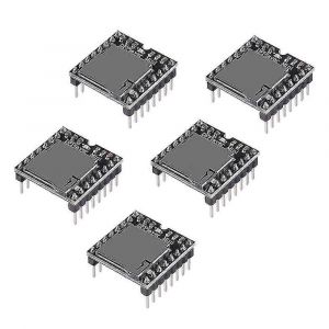 5Pcs YX5200 Lecteur MP3 Module audio Carte de d&eacute;codage vocal MP3 prenant en charge la carte TF U-Disk IO / Serial Port - Neuf