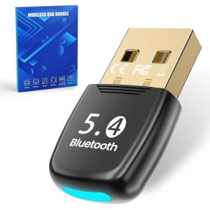 Dongle Bluetooth 5.4, Cle Bluetooth Pour Pc Faible Latence Adaptateur Bluetooth Usb Plug Play Dongle Clé Bluetooth Pc Sous Windows 11 10 8.1 Pour Casque Clavier Smartphone Tablette[Z5337] - Neuf