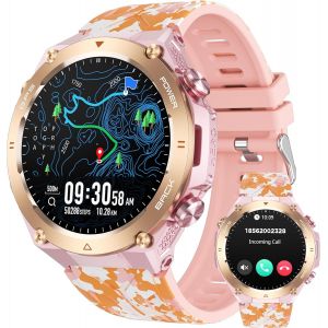 Gps Montre Connectée Homme Femme De Sport Étanche Multi Activités Podomètre Appels Bluetooth 12 Jours D'autonomie Moniteur Fréquence Boussole Suivi De La Pression Atmosphérique, Altimètre 1atm - Neuf