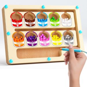 KAL-Labyrinthe Magnetique Jouet,Jouet Enfant 3 4 5 6 7 8 Ans En Bois,Jeux Magnetique Enfant Pour Gar&ccedil;ons Et Filles,Apprendre Les Couleurs Jeu De Comptage,Anniversaire De No&euml;l Cadeau(Style:Pot De Pein - Neuf