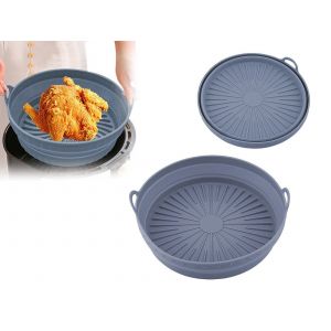 Tapis de cuisson rond en silicone gris de 24 cm pour friteuse &agrave; air chaud - Neuf
